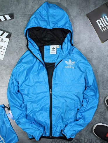 Áo Khoác Dù Adidas Nam Xanh Dương