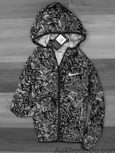 Áo Khoác Nike 1 Lớp Rằn Ri Trắng Đen